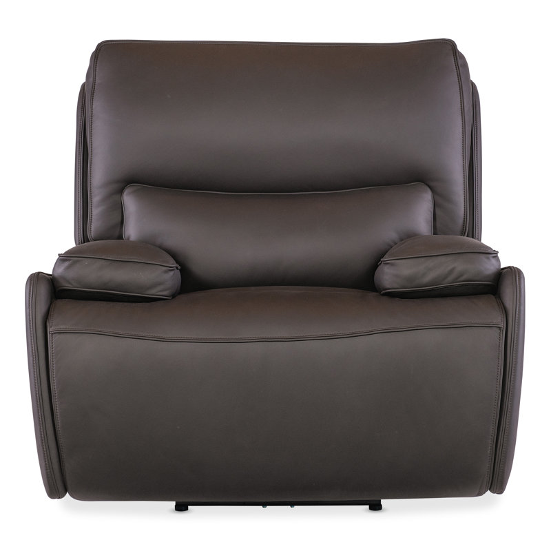 Oslo Mountain Brown Leather Zero Gravity Recliner with Metal Base