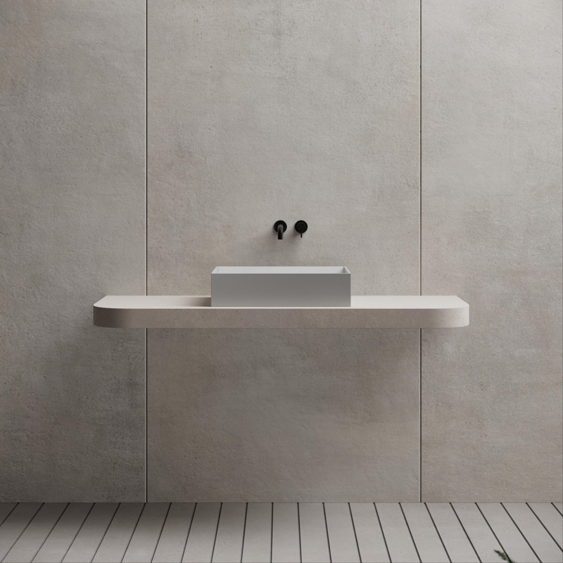 MonBlari 24 X 14" Solid Surface Bathroom Vessel Sink Matte White, 23.62"L X 13.78"W X 4.72"H, Matte White