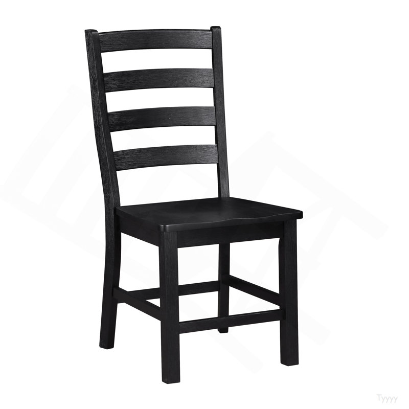 Ensemble de 2 chaises d'appoint contemporaines à finition noire en bois