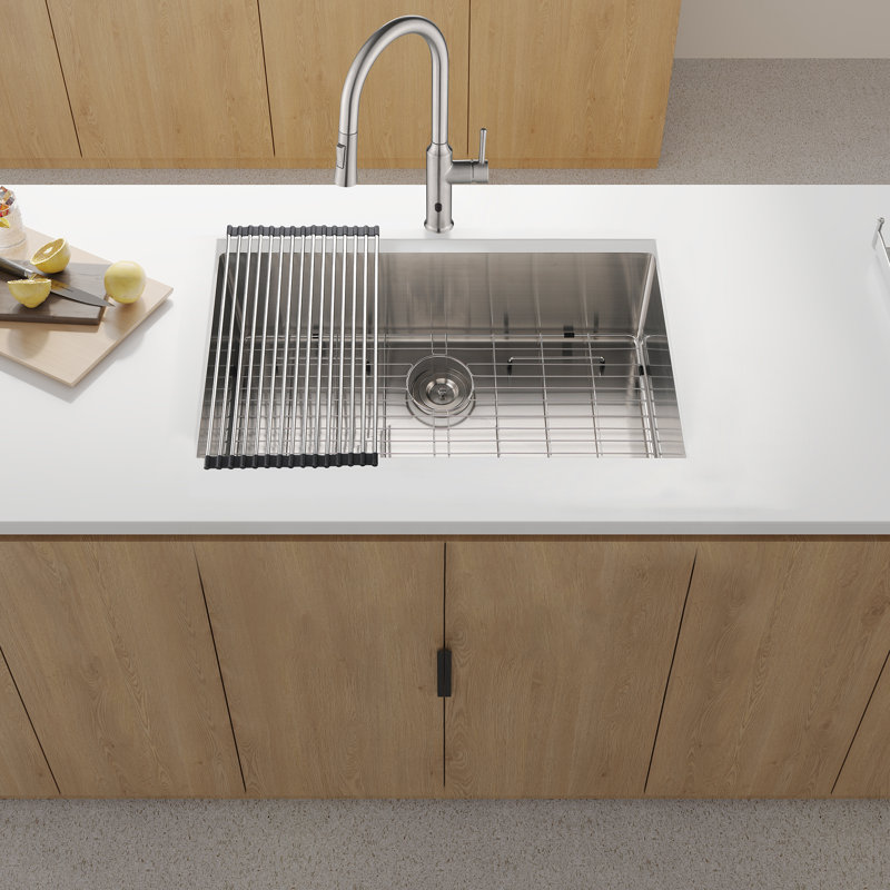 33X19x10"Undermount Single Bowl Stainless Steel Kitchen Sink, Matte Black