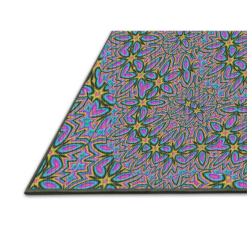Tapis décoratif rose florale, Rectangle 4 pi x 6 pi