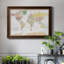 «Push Pin Travel Map - Pastel World Map», reproduction d'art sur toile encadrée-133431104-133431119
