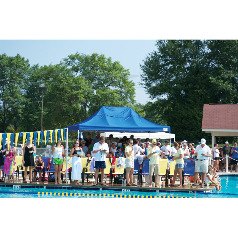 10 Ft. W x 15 Ft. D Steel Pop-Up Canopy, Blue