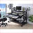 Willow Music Desk with Keyboard Tray &amp; Cable Management | Black | Synthetic Wood