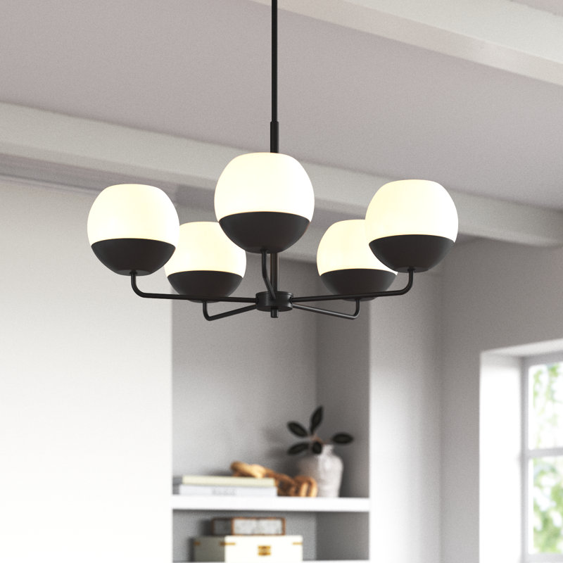 Avoca 5 - Light Dimmable Modern Linear Chandelier, Midnight Black