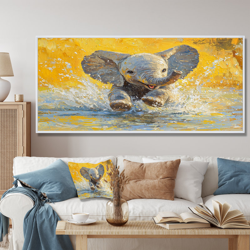 Guglielmo - Animals Wall Art, 28" H x 60" W, Impression encadrée flottante, Blanc