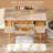 4-Drawer Vanity Desk With Led Mirror & Carved Details, Fluted Makeup Table With Metal Legs And Pu Stool, Carved Dressing Table With Jewelry Storage For Bedroom