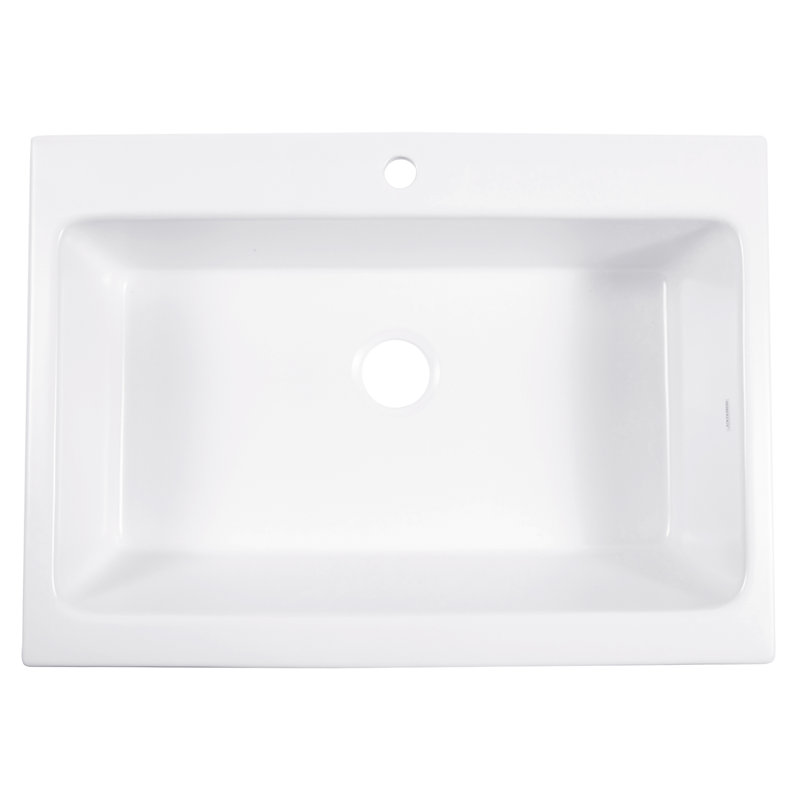 Parker White Fireclay 34" Single Bowl Farmhouse Apron Sink