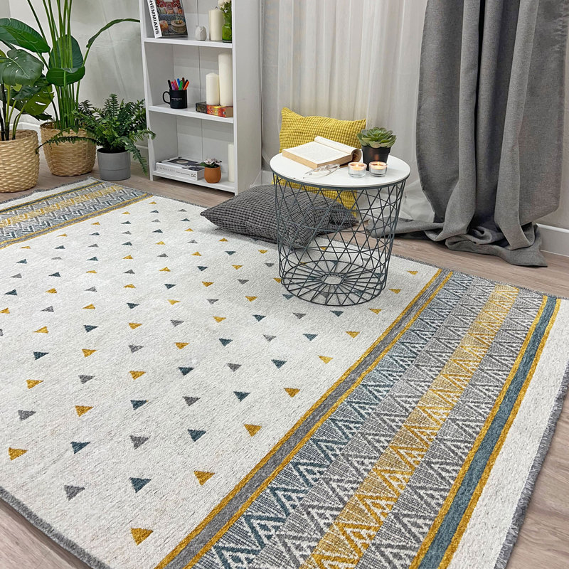 Tapis en coton tissé lavable Alfa Rich Sheene, Rectangle 5 pi 1 po x 7 pi 5 po
