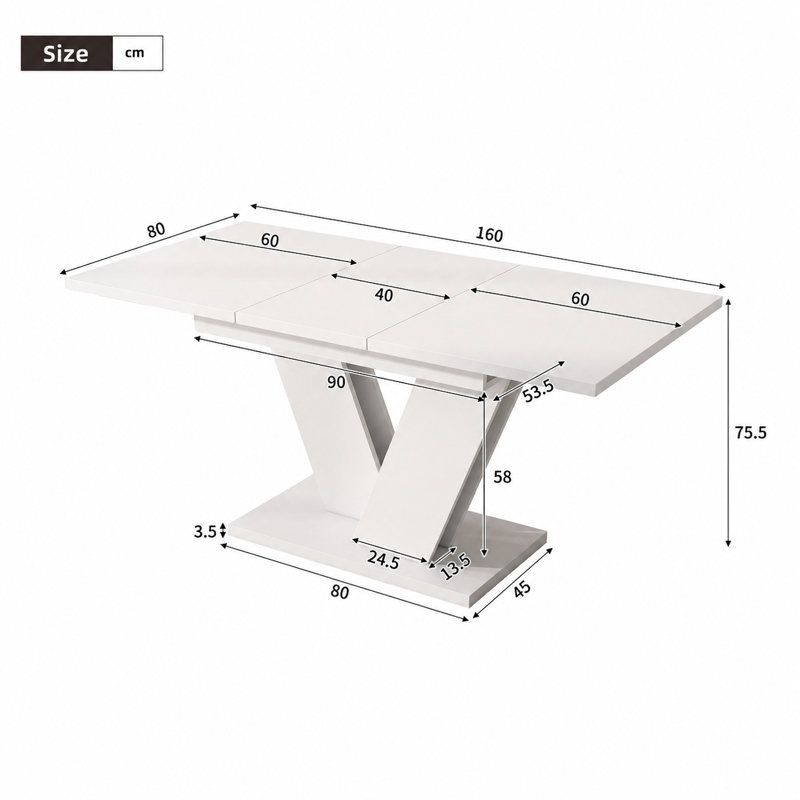 160 cm Extendable Dining Table