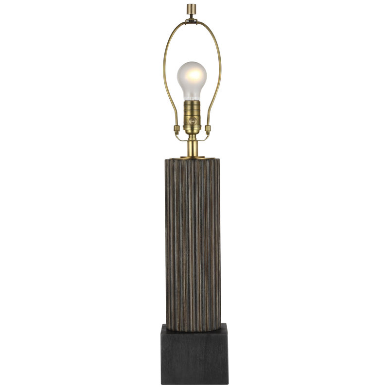 Chapman & Myers Reeve 29" Table Lamp in Vintage Carrara with Linen Shade, Wood, Walnut