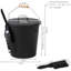 Seau en frêne noir thermolaqué 3 pièces avec cuillère et brosse Ash