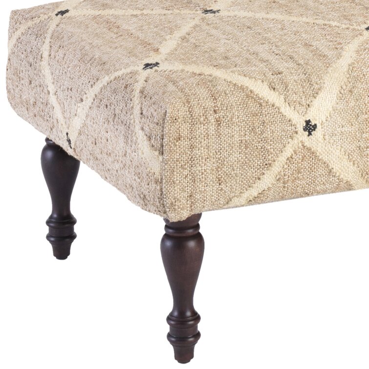 Upholstered Chesterfield Footstool Pouffe Fabric Foot Stool Seat Small Bench