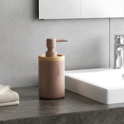 Willis Pure Matte Soap Dispenser with Natural Bamboo Top