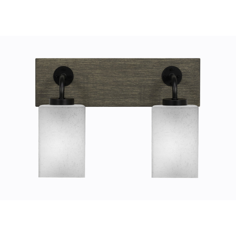 Barre d'éclairage de salle de bain 2 lumières Oxbridge, Transparent, Noir mat / gris