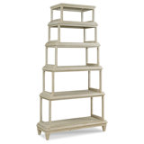 Slate Solid Wood Etagere Bookcase