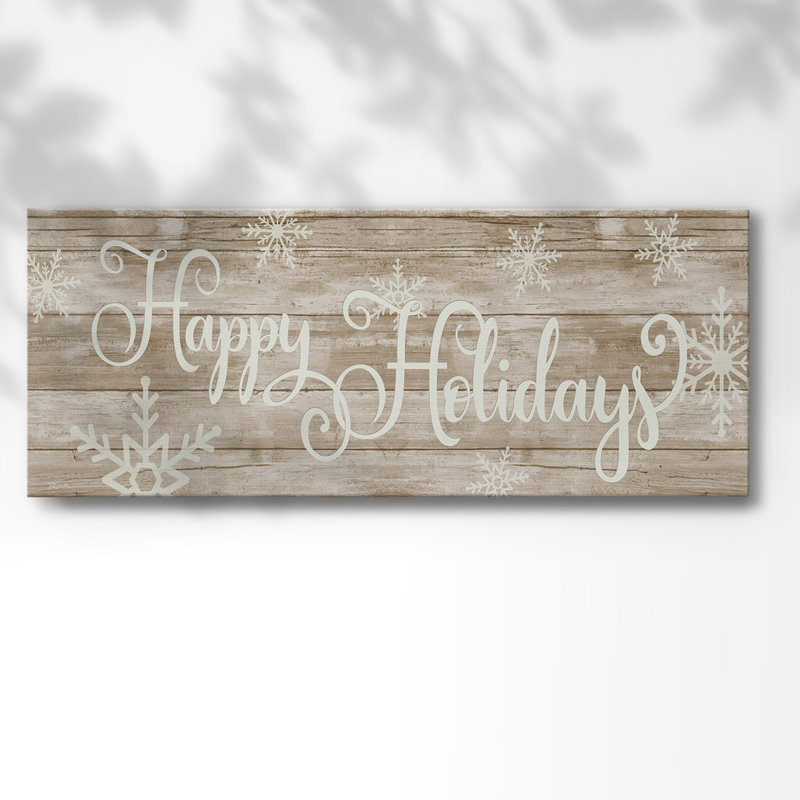 Joyeuses fêtes sur toile, H 24 po x l 60 po x P 1,5 po