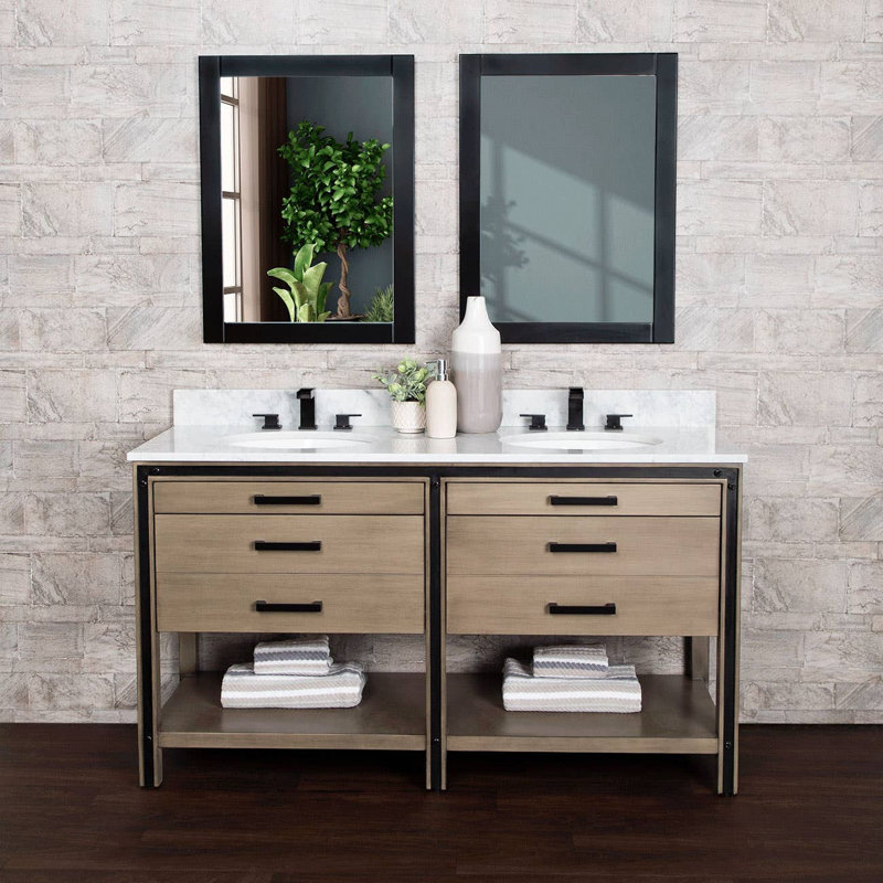 Ensemble de meuble-lavabo simple l 60 po x P 22 po x H 34 po, Carrera blanche