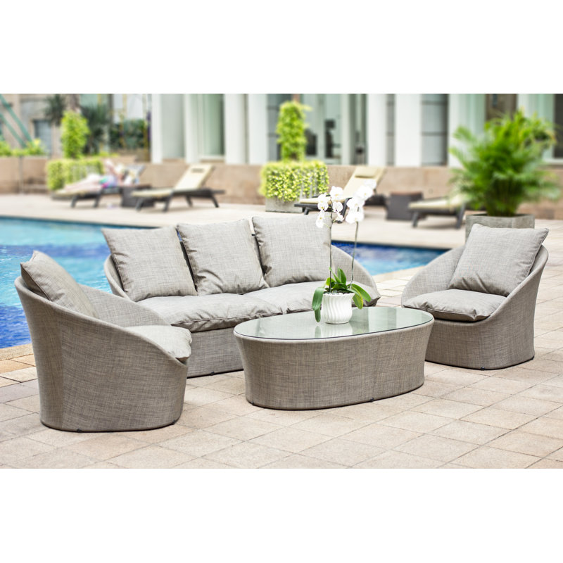 Spinner Outdoor Oval Coffee Table