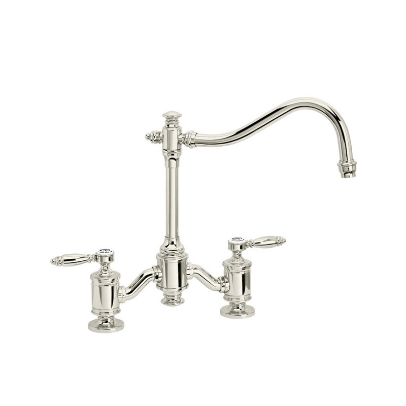 Annapolis Bridge Faucet - Lever Handles, Polished Nickel
