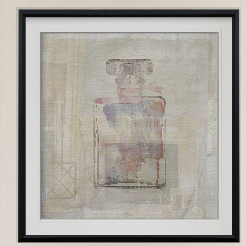 « pretty parfums ii », peinture, H 16 po x l 16 po x P 2 po, Cadre noir