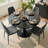 4 - Person Dining Table Sets With Round Table & 4 Upholstered Chenille Chairs-1337041741