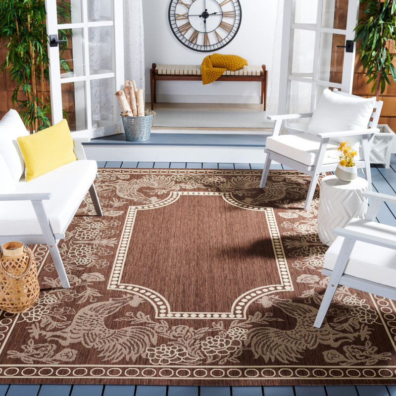 Havza Performance Floral Indoor/Outdoor Area Rug, Rectangle 8' x 11'