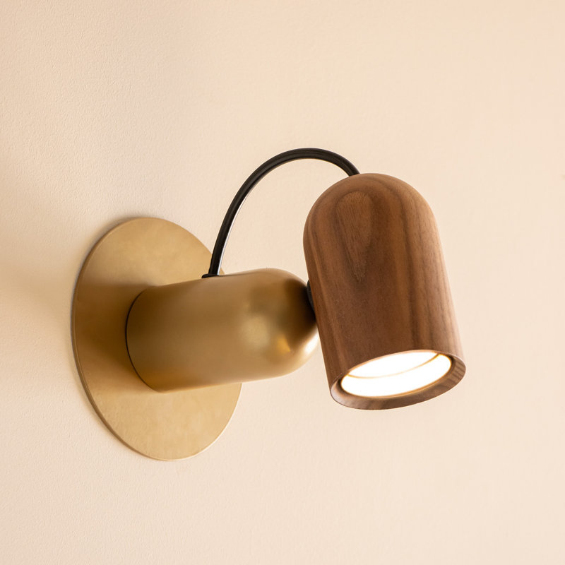 Onfa Armed Sconce, Brown, Brass
