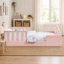 Lit nuage une place avec barrière de sécurité, cadre de lit en bois massif pour chambre à coucher, tissu bouclé-1828114572