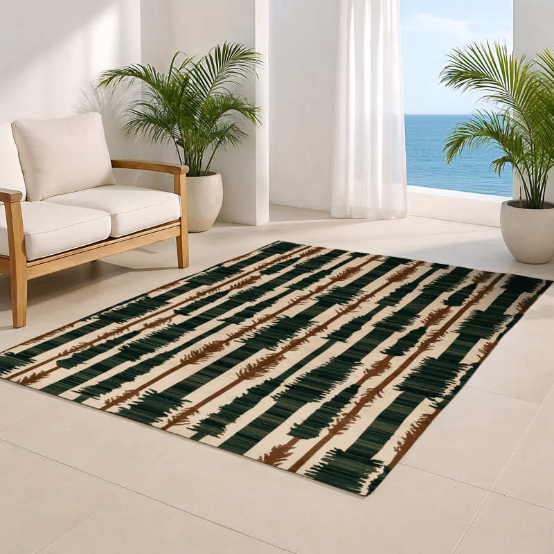 Tapis vert d'intérieur et d'extérieur Botanical, Rectangle 5 pi x 7 pi
