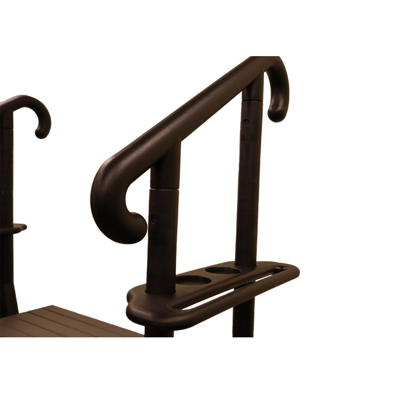 Mahogany 3-Tread Spa Step with Black Accents