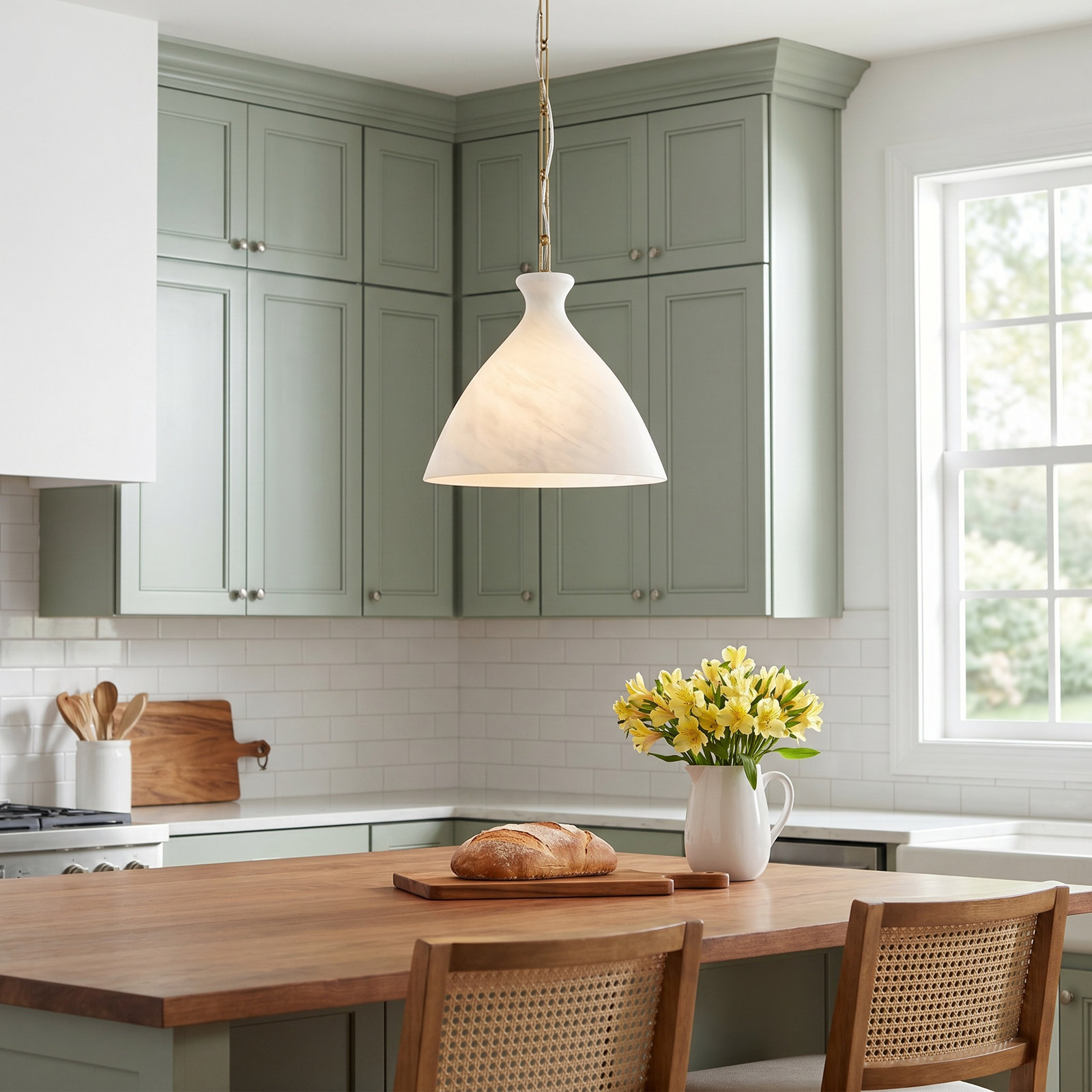 Giacomo Single Light Glass Steel Dimmable Pendant, Striated Glass