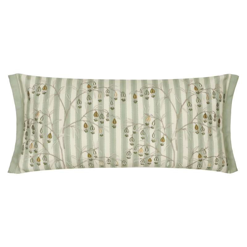 Chinese Lanterns Floral Green Rectangular Throw Pillow Cover