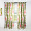 Panneau de rideau simple semi-diaphane avec passe-tringle Mid-Century Botanical I-987326619