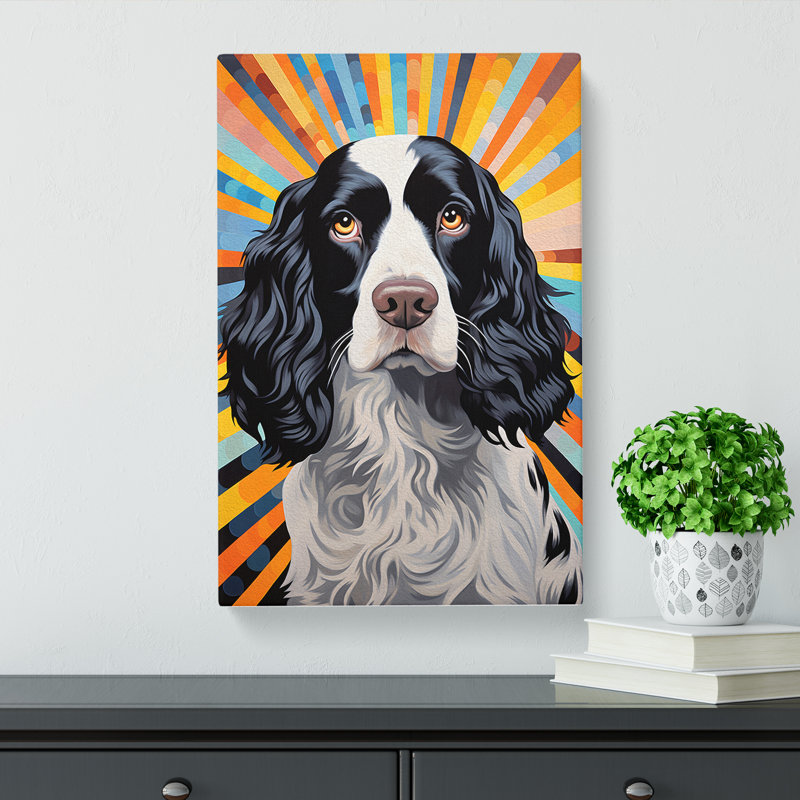 English Springer Spaniel Op Art - Wrapped Canvas, 60cm H x 40cm W x 3cm D