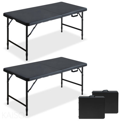 Table de pique-nique pliante et multifonctionnelle de 4 pi pour l'extérieur (ensemble de 2)