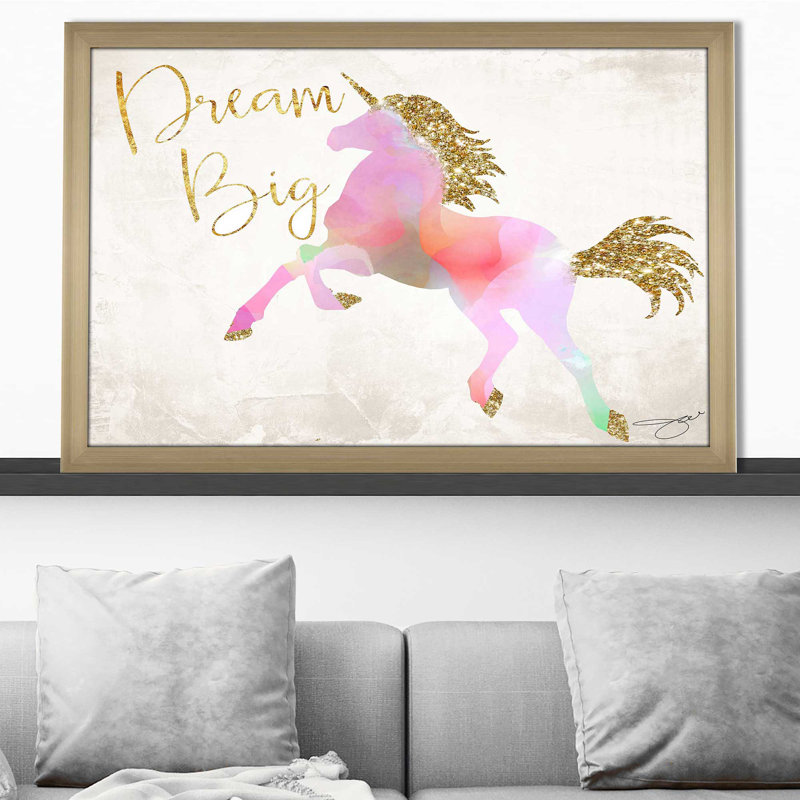 «Dream Big (Horizontal)» par Jodi - impression, Encadrement champagne, H 33,5 po x l 49,5 po x P 1 po