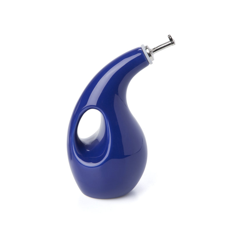 Rachael Ray Ceramic Cucina EVOO Oil and Vinegar Dispensing Bottle - 24 Ounce, 9.6" H x 5.2" W x 5.2" D, Purple