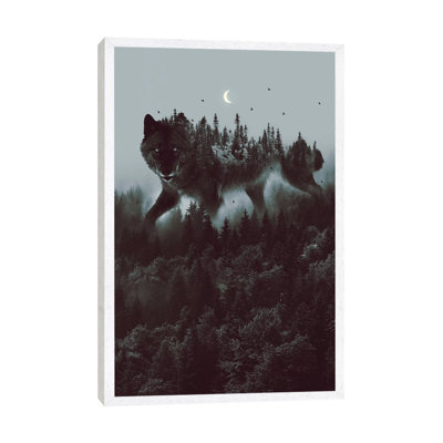 Noctivagant Black Wolf - Print on Canvas