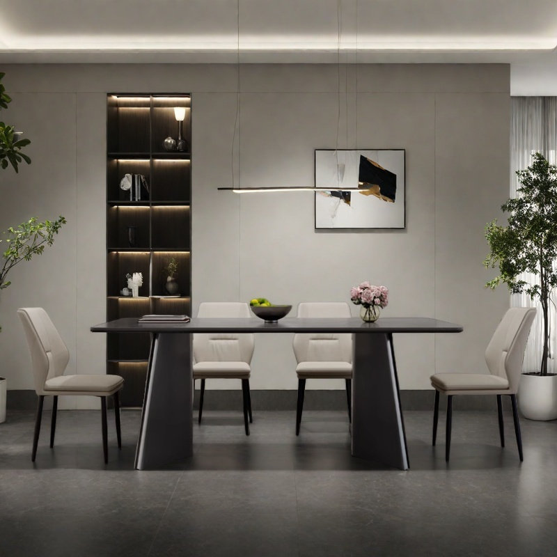 Table et chaise de salle à manger haut de gamme, H 29,5 po x L 70,80 po x l 35,4 po