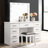 White Vanity Stool With Padded Seat