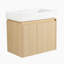 Meuble-lavabo 24 po avec lavabo en céramique, meuble-lavabo mural flottant, armoire de rangement en bois avec portes doubles pour la salle de bain, chêne-76056337