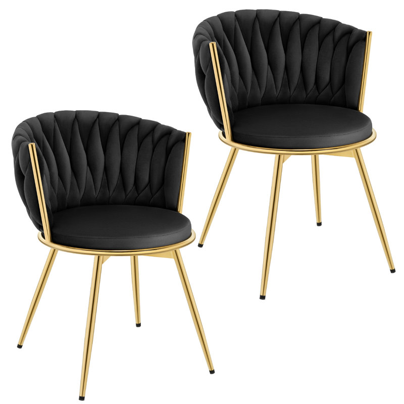 Dining Room Chairs, Kitchen Chairs, Living Room Chairs, With Metal Frame, Ergonomic, 360° Rotation, For Kitchen, Living Room, Balcony, Velvet Seat