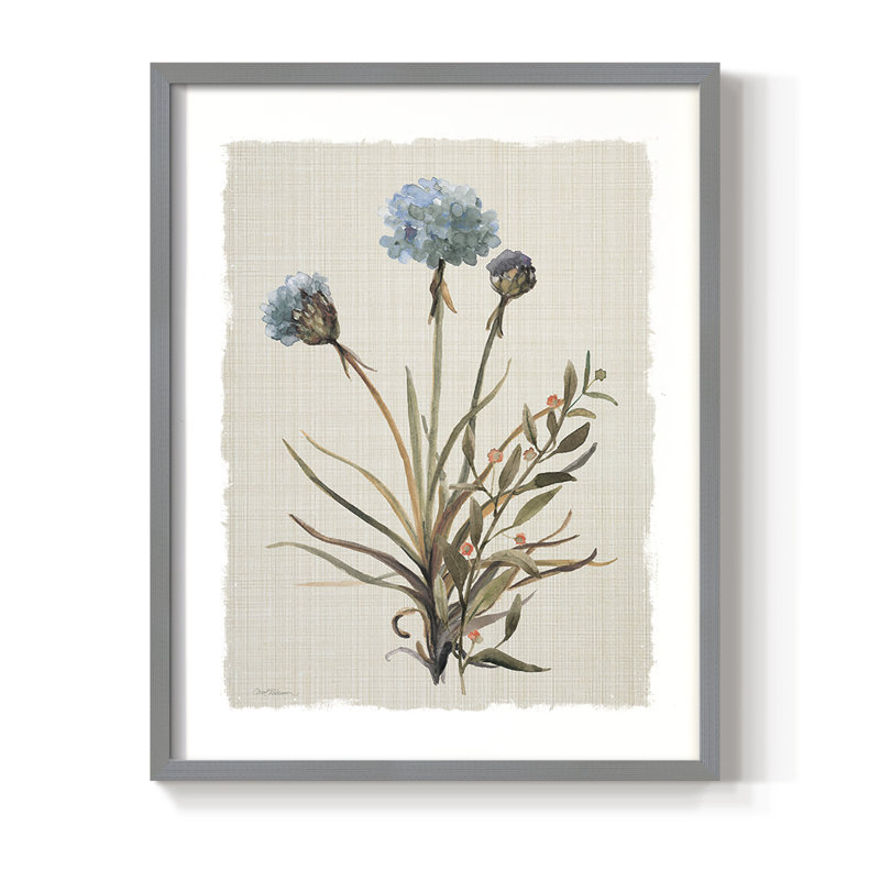 «Honeybloom Botanical I», reproduction encadrée - bois massif, Gris, H 11 po x l 9 po