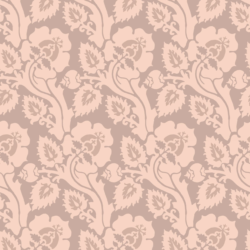 Paisley Briar - Botanical Wallpaper, Pastel Pond, Faux Grasscloth