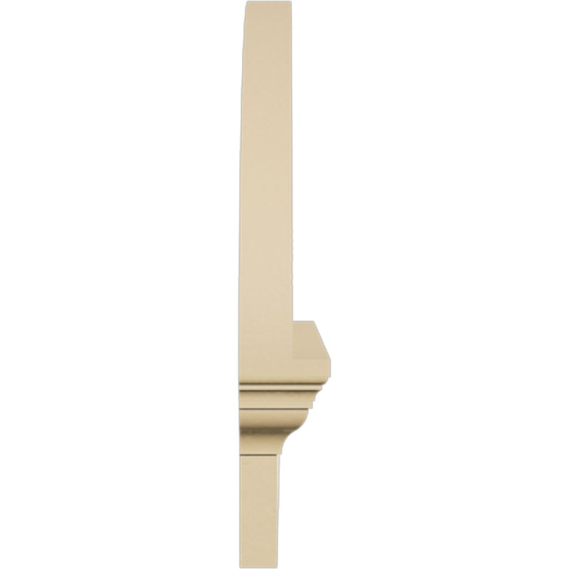 Fronton en uréthane Elliptical Signature, brun clair apprêté, 44 po x 17,875 po x 2,75 po, Combinaison, 4 rayons