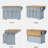 54Inch Large Kitchen Island With Rubber Wood Drop Leaf, Embossed Texture Rolling Kitchen Cart On 4 Wheels With 4 Doors And 3 Drawers, Kitchen Island With Storage For Kitchen, Dining Room,Grey Blue-1169997200