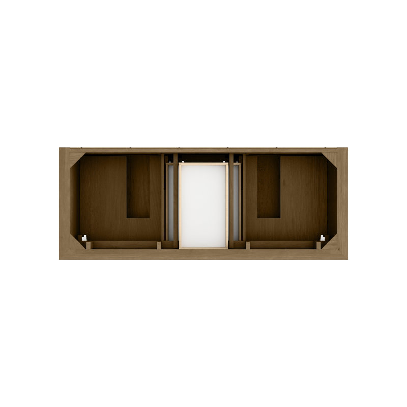 Brookfield 60'' W Double Vanity, Carrara White, Widespread, Honey Oak