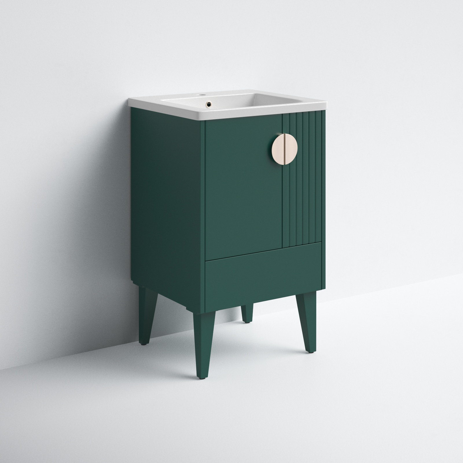 Saimah 20'' Single Bathroom Vanity, Green, Satin Nickel