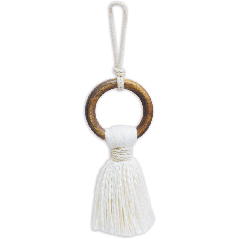 Ornement pompon beige - ensemble de 6, Beige